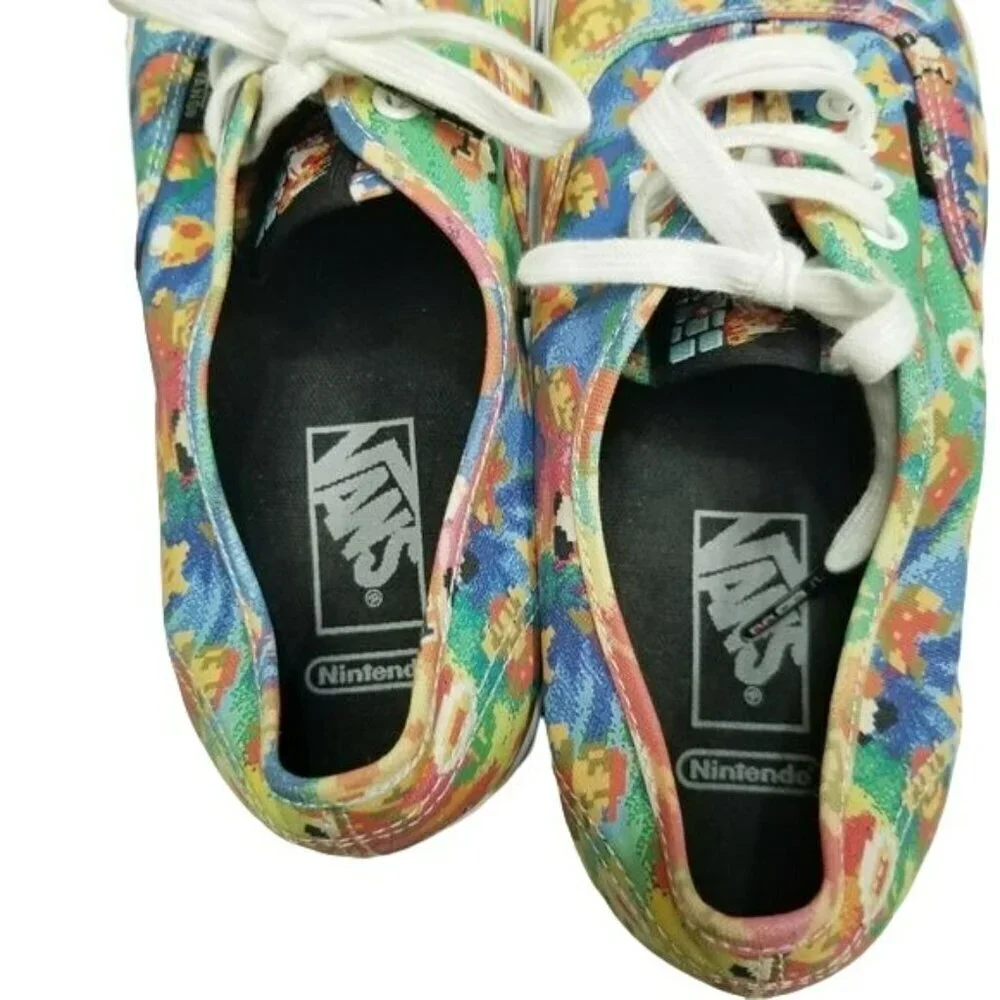 Vans x Nintendo Mario Bros Game Over Sneakers Womens 10.5 Men's 9 Retro Game EUC